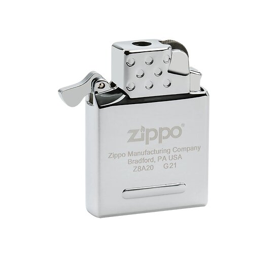 Yellow flame butane zippo insert