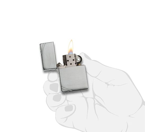 Zippo 1935 replica slashes chrome brushed