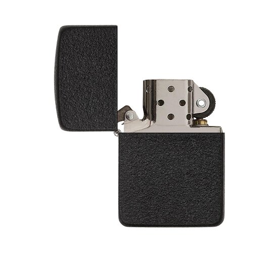Zippo 1941 replica black crackle open