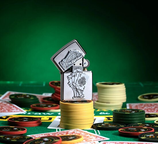 Zippo aansteker dead mans hand emblem