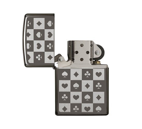 Zippo aansteker full design open