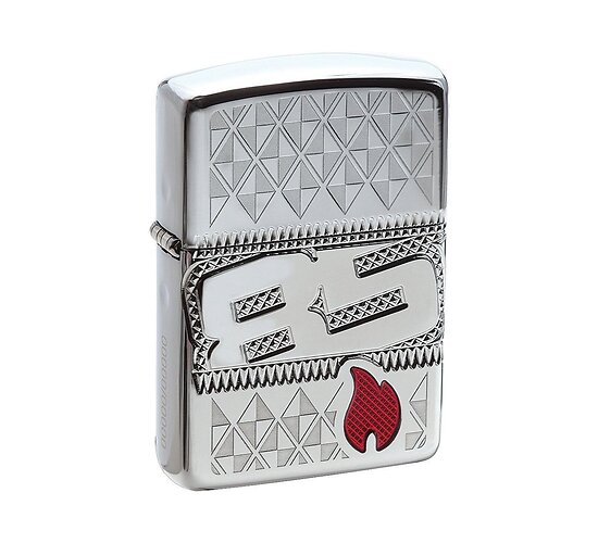 Zippo 85th Anniversary 2017 Armor aansteker met gepolijste chrome afwerking, epoxy inlay rood Zippo-logo en diep gegraveerd 85-jaar symbool