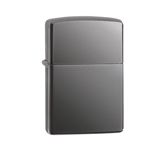 Zippo Black ice Regular aansteker met gepolijste, glanzende zwarte afwerking