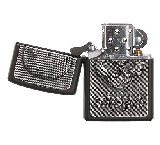 Phantom Zippo 3D Skull black matte windproof aansteker