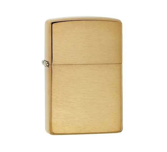 Zippo brushed Regular aansteker met geborstelde messing afwerking
