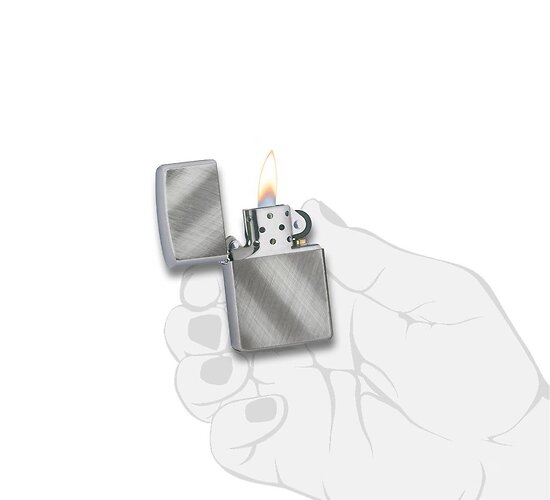 Zippo brushed chrome diagonal weave