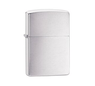 Zippo Regular aansteker met geborstelde chromen matte afwerking als strak basisdesign
