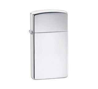 Zippo chrome high polished slim aansteker met glanzende gepolijste chroom afwerking