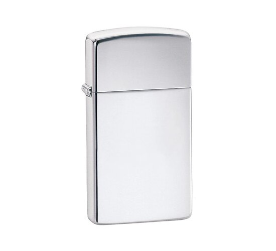 Zippo chrome high polished slim aansteker met glanzende gepolijste chroom afwerking