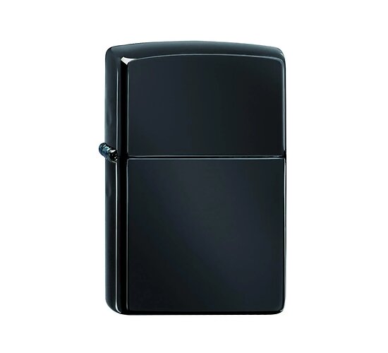Zippo Ebony zwarte aansteker met gepolijste, krasbestendige spiegelafwerking