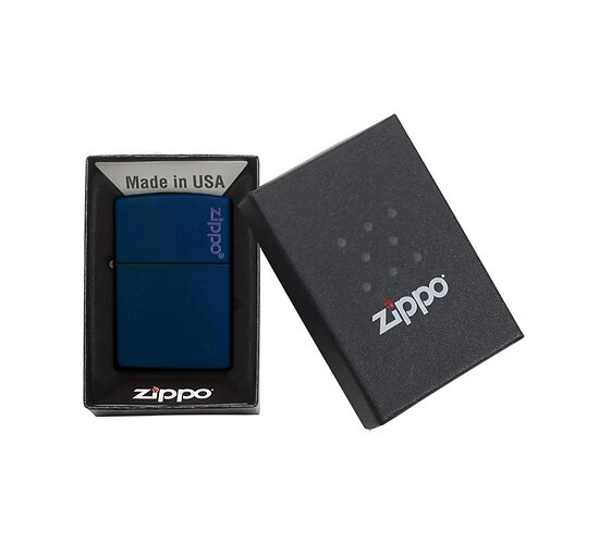 Zippo classic navy blue with logo giftbox