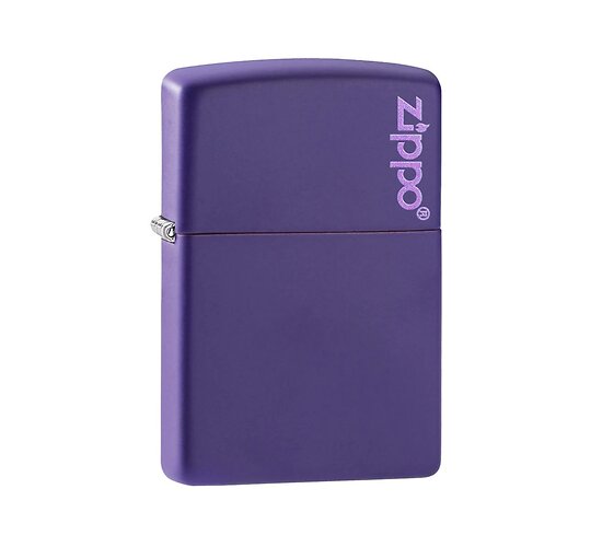Zippo Purple matte met subtiel lichtpaars Zippo-logo op het deksel, regular type aansteker