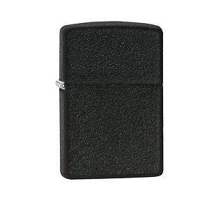 Zippo Crackle black aansteker met matte zwarte crackle afwerking in regular formaat