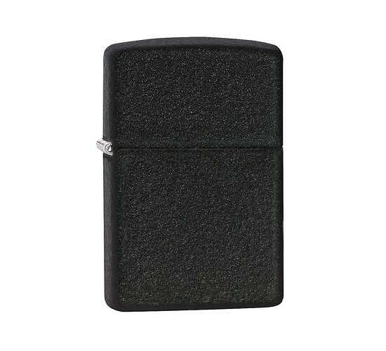 Zippo Crackle black aansteker met matte zwarte crackle afwerking in regular formaat
