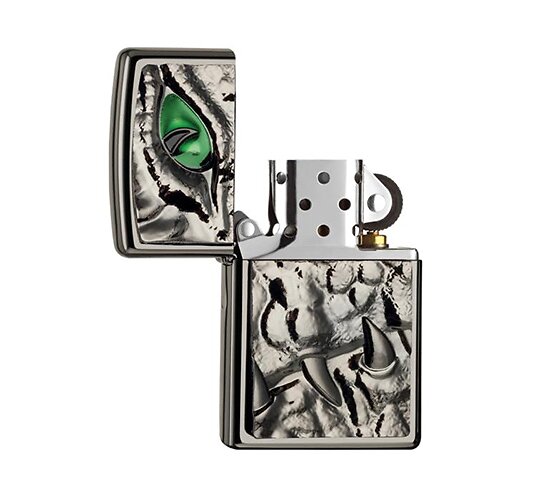Zippo "Krokodillenhuid" in Black ice open