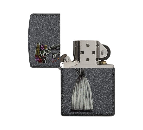 Zippo dag van de doden vrouw open
