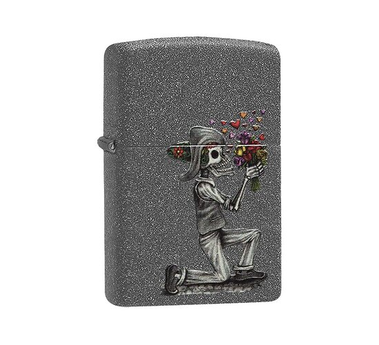 Zippo day of the dead man on knees