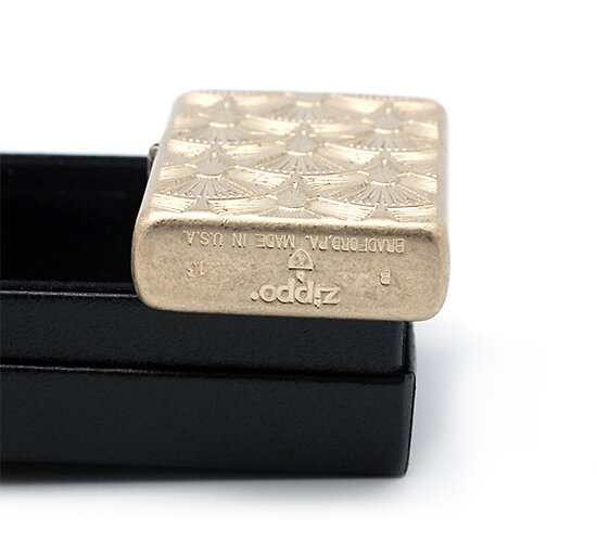 Zippo fanned discs tumbled brass