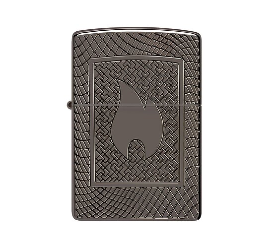 Zippo flame pattern design armor black ice