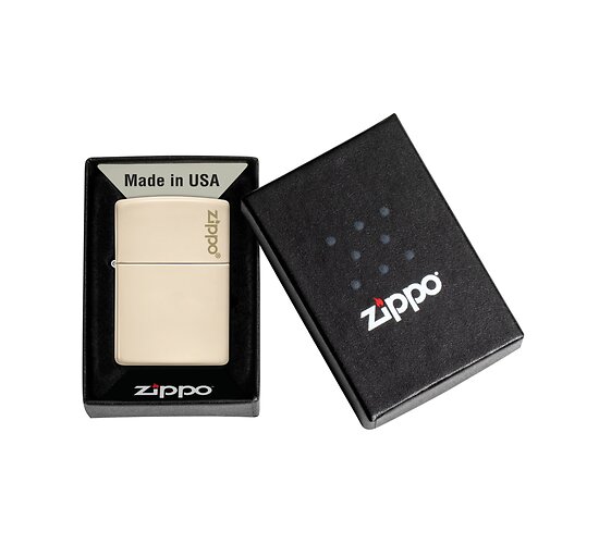 Zippo flat sand with logo giftbox