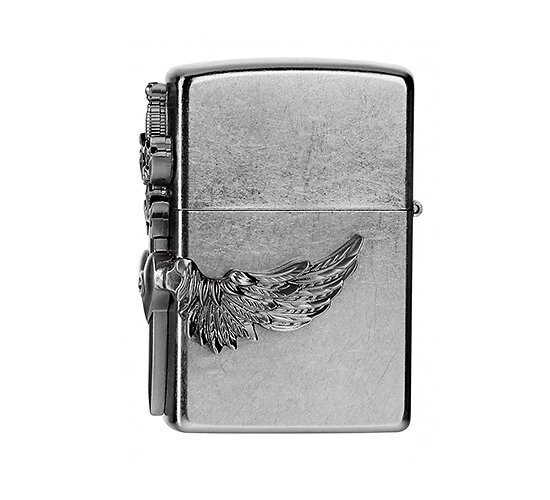 Flying heart with a sword Zippo