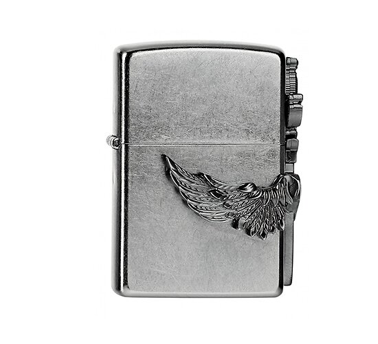 Zippo with a heart, sword and wings