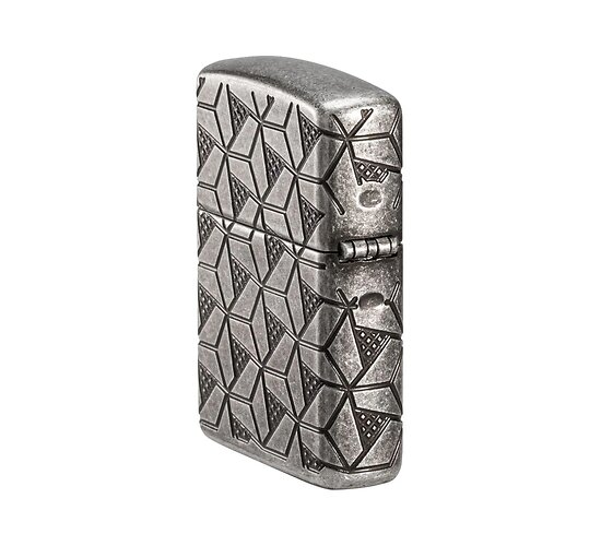Zippo geometric pattern design deep carve
