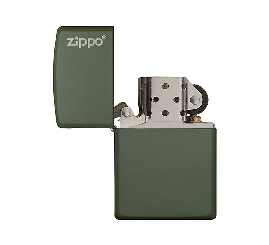 Zippo green matte with logo