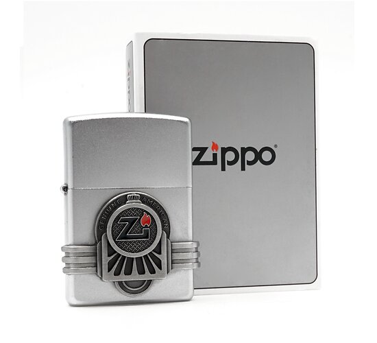 Zippo grijs doosje zilver blikje