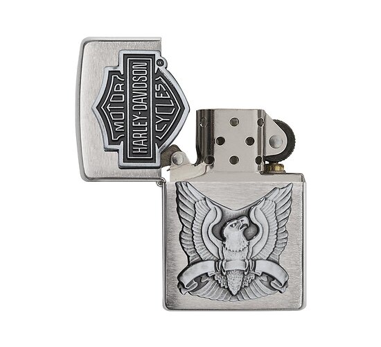 Storm aansteker Harley Davidson eagle met het logo op klepje