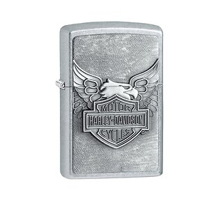 Zippo Harley Davidson iron eagle aansteker met Street Chrome afwerking en zilverkleurig arend embleem