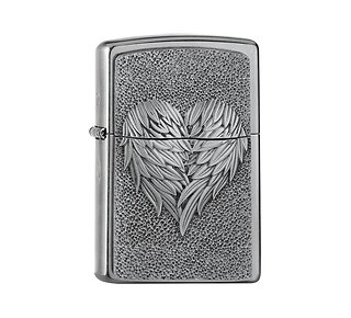 Zippo Heart with feathers