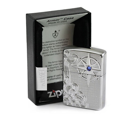 Zippo hoogglans Luxury waves Swarovski crystal