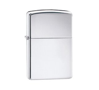 Zippo high polished aansteker in Regular formaat met glanzende spiegelachtige chrome afwerking