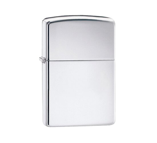 Zippo high polished aansteker in Regular formaat met glanzende spiegelachtige chrome afwerking