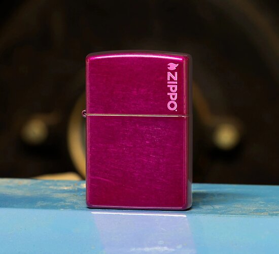 Zippo iced candy raspberry logo