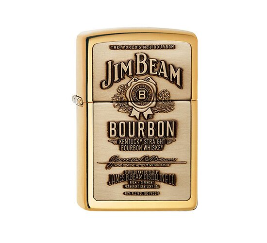 Zippo jim beam label brass