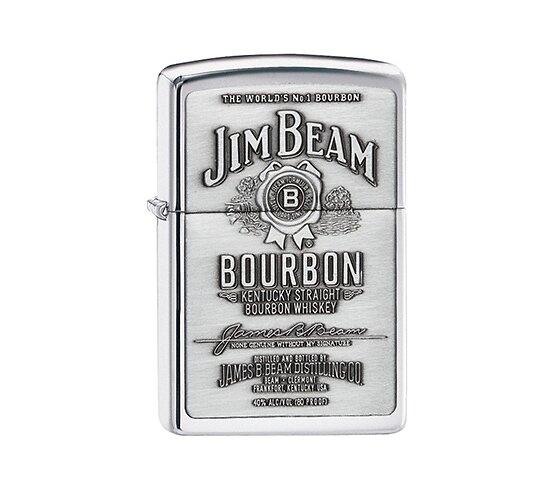Zippo jim beam label chrome