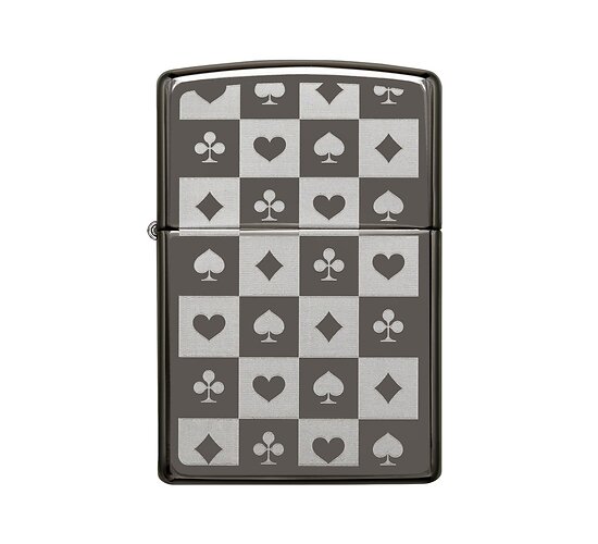 Zippo laser engraved card suits