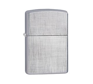 Zippo Linen weave regular aansteker met geborstelde chromen afwerking en fijn linnenpatroon