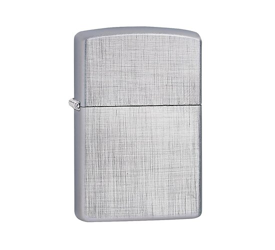 Zippo Linen weave regular aansteker met geborstelde chromen afwerking en fijn linnenpatroon