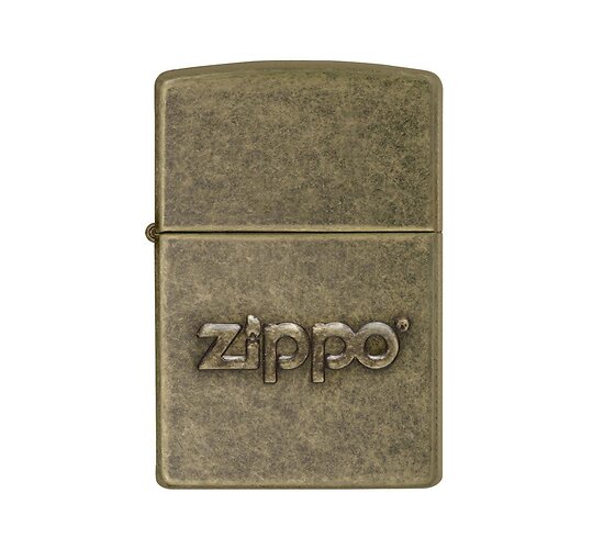 Zippo logo stamp antique brass