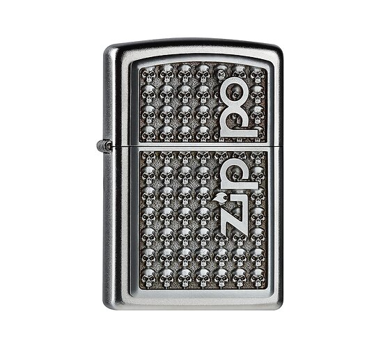 Zippo logo with skulls