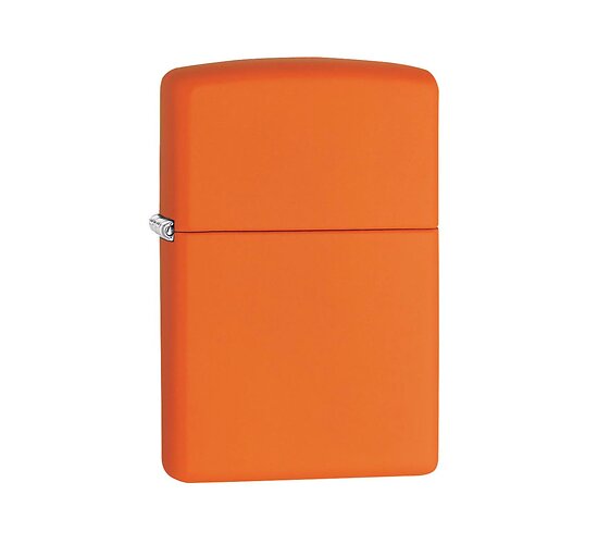 Zippo aansteker in heldere oranje kleur met matte afwerking en minimalistisch design