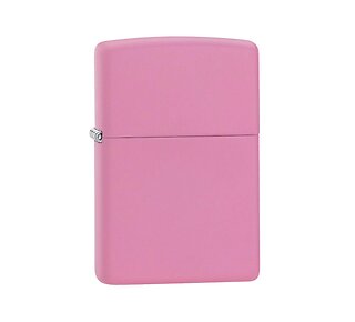 Zippo Pink matte Regular aansteker met egale roze matte afwerking zonder patroondetails