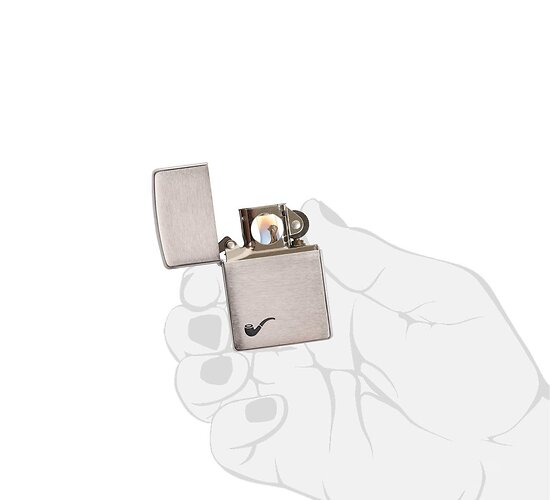 Zippo pipe chrome brushed