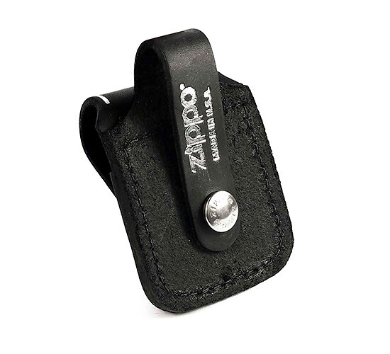 Zwarte pouch voor zippo met druksluiting