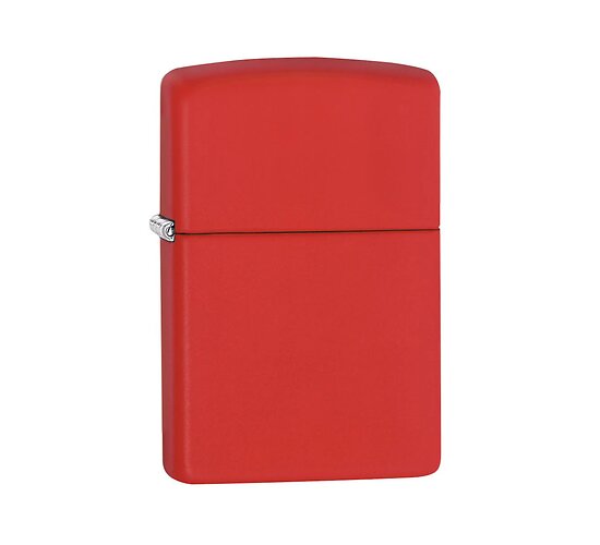 Zippo Red matte aansteker met egale rode kleur en matte afwerking in regular model