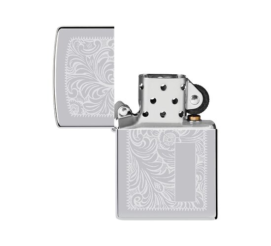 Elegante venetian zippo in high polish chrome
