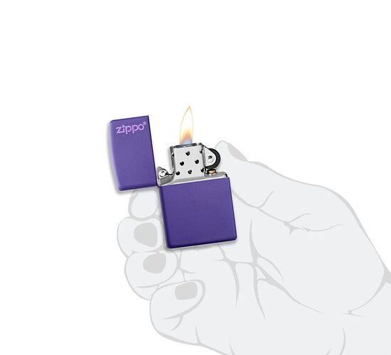 Zippo regular purple matte with logo